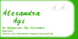 alexandra agi business card